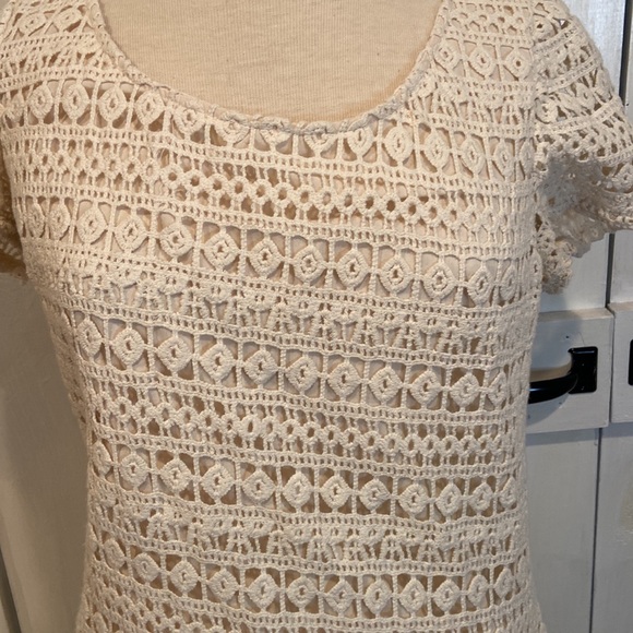 Anthropologie Staring At Stars Cream Eyelet Dress - Picture 2 of 5